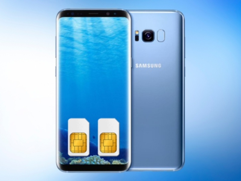 Biểu tượng 2 thẻ SIM xếp chồng lên nhau khi thiết bị được lắp 2 SIM