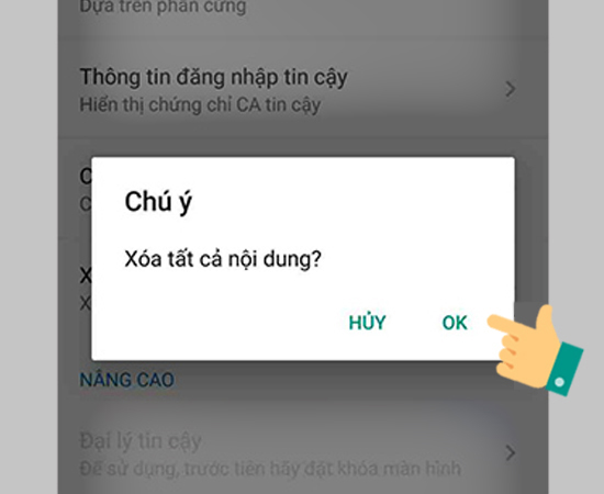 Bước 4: Trên màn hình sẽ hiển thị biểu mẫu xác nhận, bạn chọn OK để xóa.