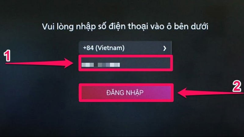 Nhập vào Số điện thoại mà bạn dùng để đăng ký tài khoản và chọn ĐĂNG NHẬP