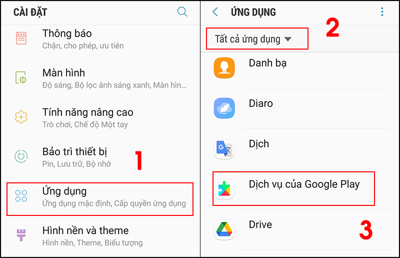 Ảnh minh họa cho Dịch vụ Google Play, cách làm tương tự với ứng dụng Google