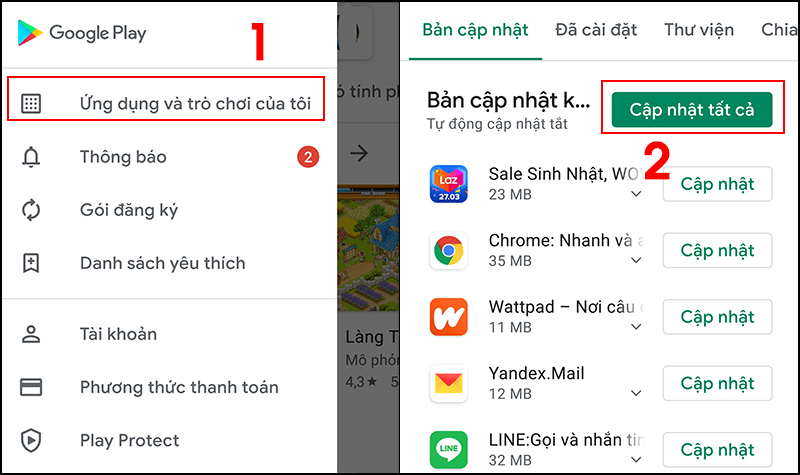 Cập nhật phiên bản mới