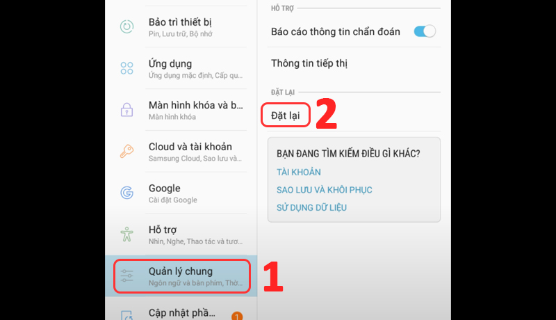 Chọn Quản lý chung