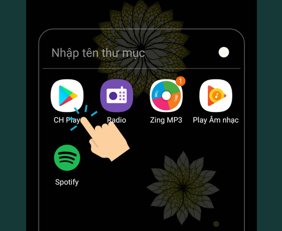 Bước 1: Bấm vào ứng dụng CH Play trên màn hình chính.