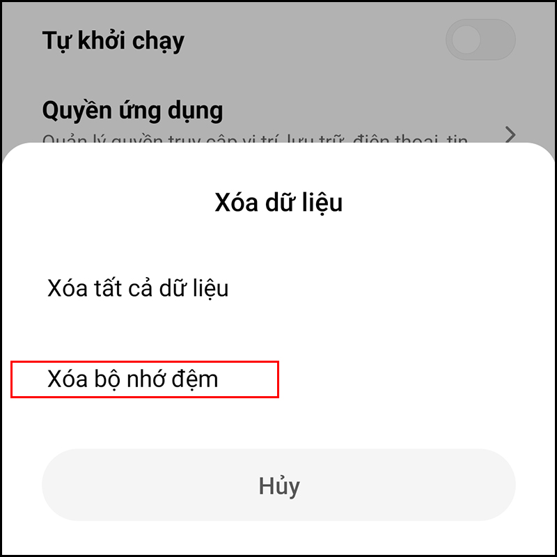 Xóa bộ nhớ cache của ứng dụng