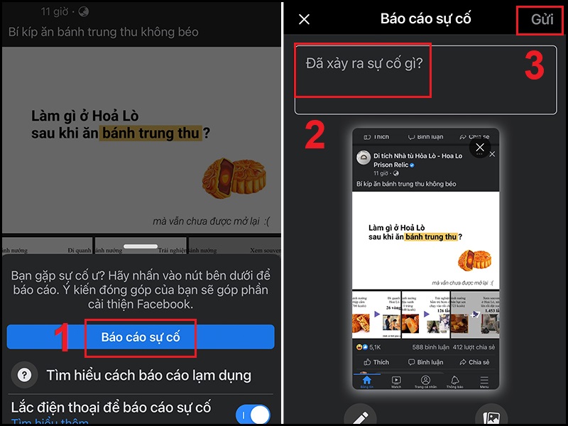Quay lại nơi bạn gặp sự cố và lắc để báo cáo với Facebook