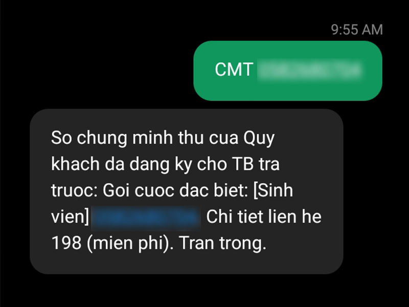 CMT Số CMND gửi 195