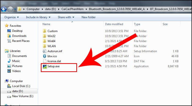 Vào file vừa giải nén, nhấn đúp chuột vào file setup.exe.