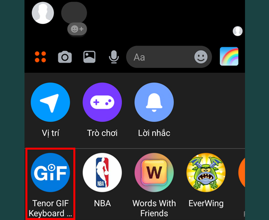 Bước 3: Trên màn hình hiển thị nhiều lựa chọn khác nhau, bạn hãy chọn vào Tenor GIF Keyboard.