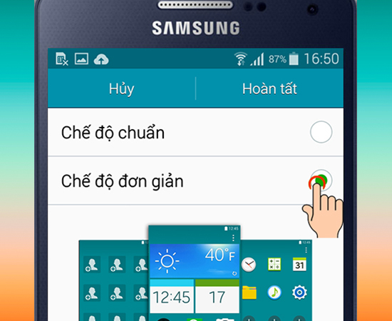 Chọn tiếp Chế độ đơn giản