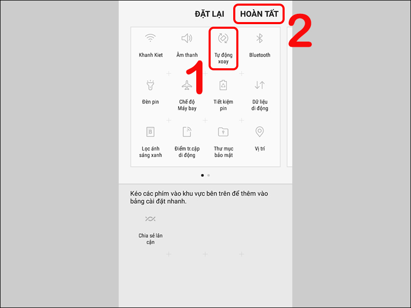 Cách hiển thị biểu tượng Tự động xoay trên Samsung