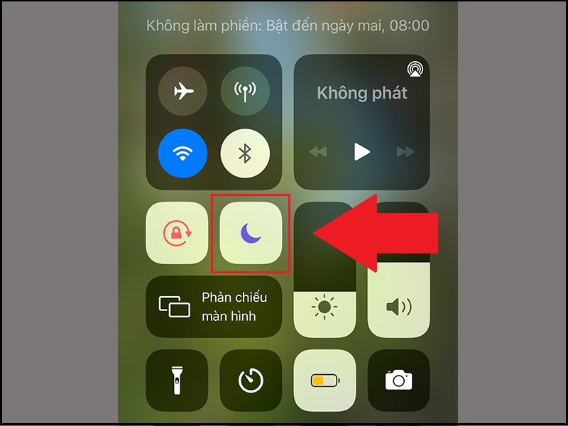 Bật chế độ Không làm phiền trong Trung tâm điều khiển trên iPhone