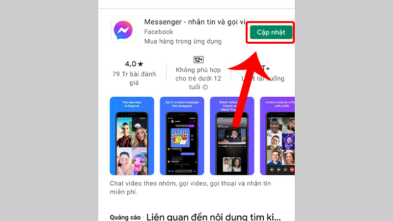 Cập nhật ứng dụng Messenger trên Android