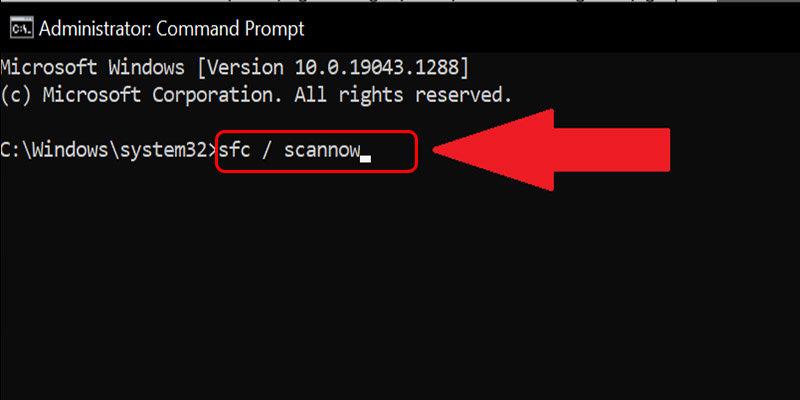 Gõ sfc / scannow vào cửa sổ Command Prompt