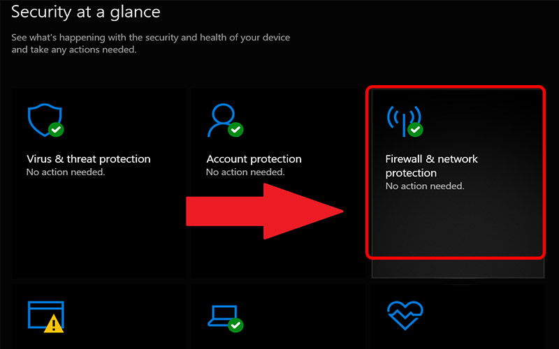 Bấm chọn Firewall & network protection