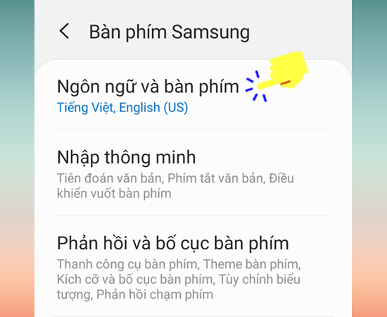 Chọn Ngôn ngữ và bàn phím