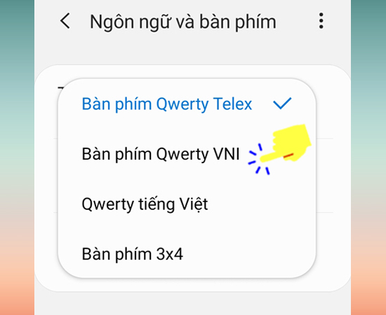 Chọn chế độ gõ