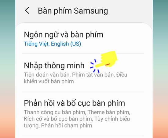 Chọn Nhập thông minh