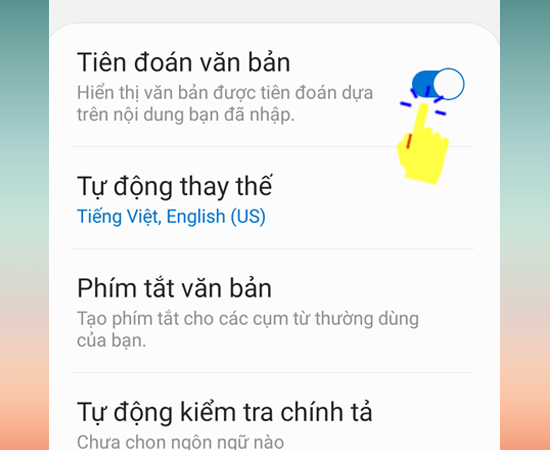 Tắt Tiên đoán văn bản 