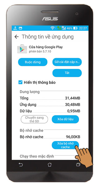 Xóa cache của CH Play