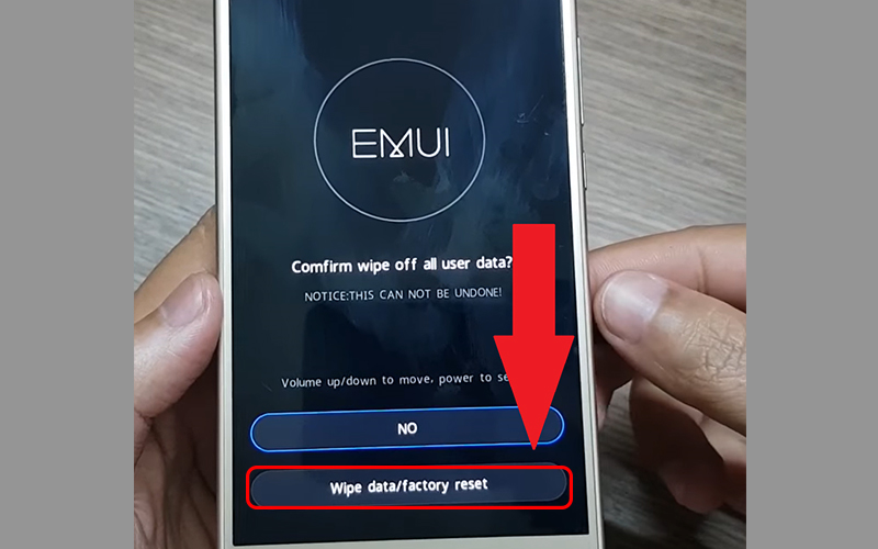 Chọn Wipe data/factory reset một lần nữa