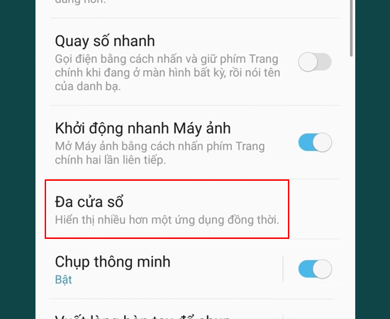 Bước 2: Chọn Đa cửa sổ.