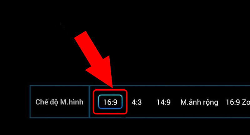 Chọn Tỉ lệ hình ảnh của tivi 