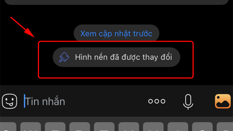 Bạn sẽ nhận được thông báo khi hình nền cuộc trò chuyện được thay đổi