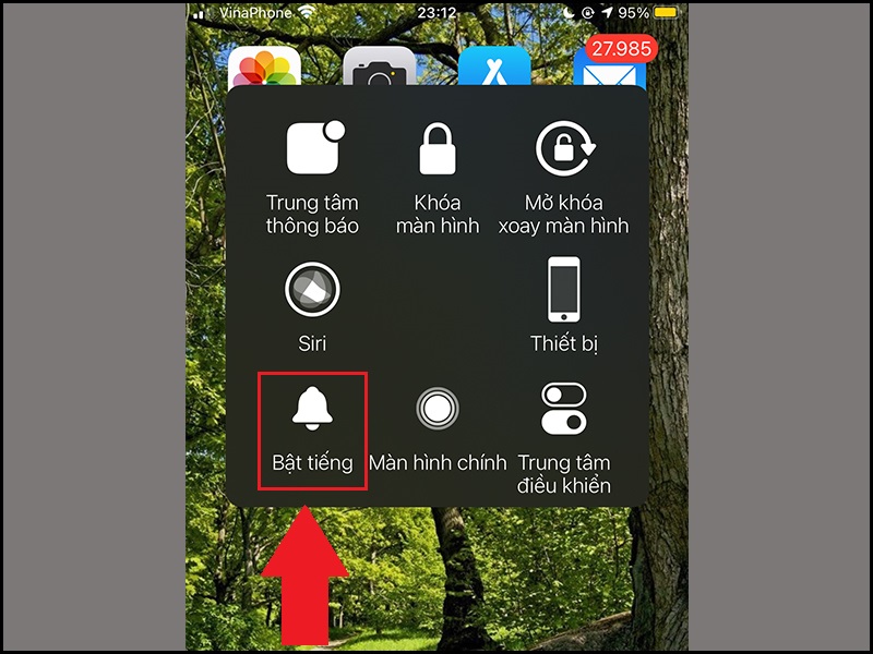 Bật chế độ âm thanh trong AssistiveTouch trên iPhone