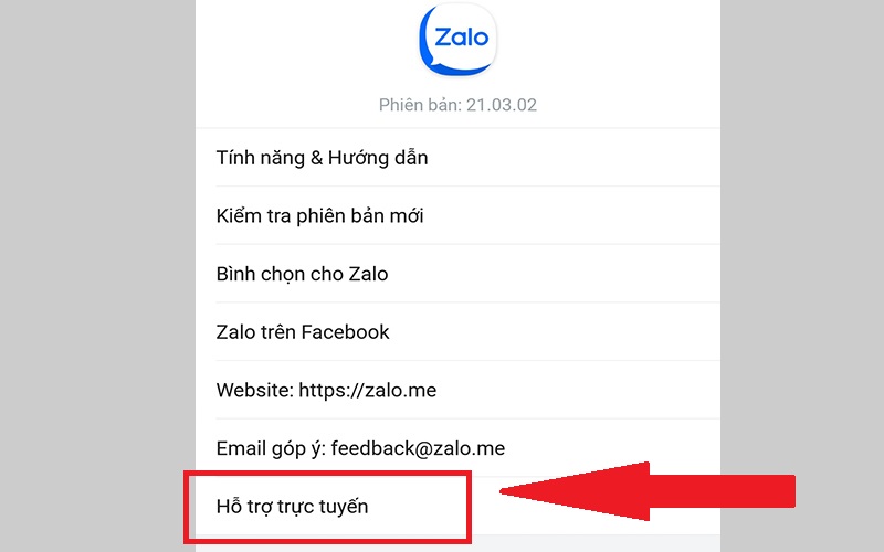 Chat trực tiếp với nhân viên Zalo