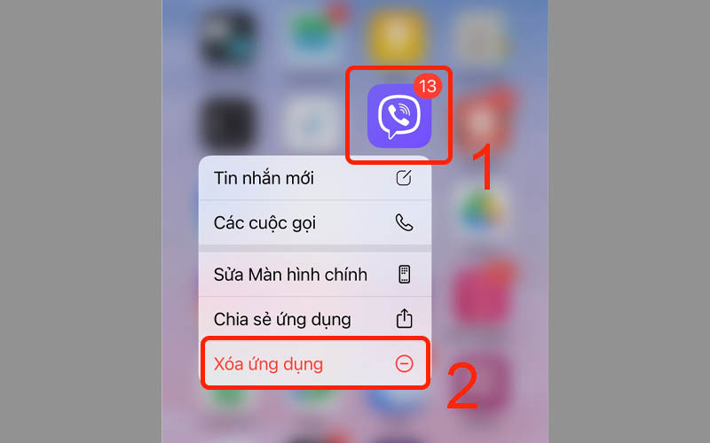 Xóa ứng dụng Viber trên iPhone