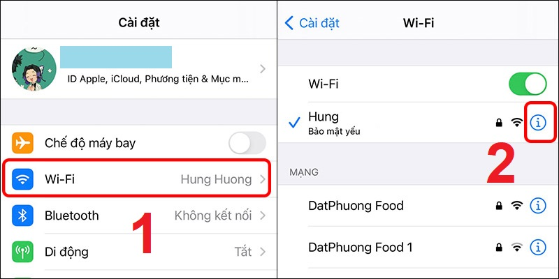 Chọn mạng Wi-Fi