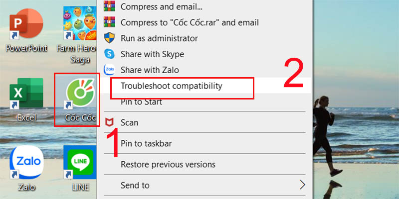 Chọn Troubleshooter Compatibility