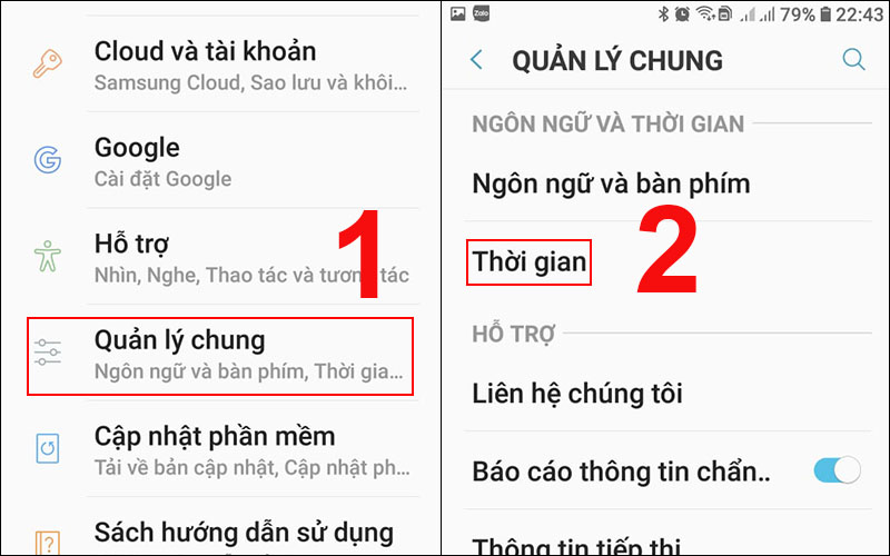 Tìm, chọn Thời gian