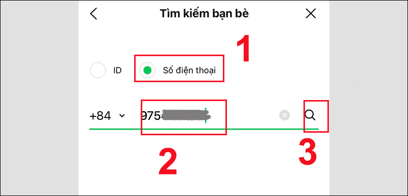 Nhập số điện thoại để biết số của bạn bè có đăng ký dùng Line hay không