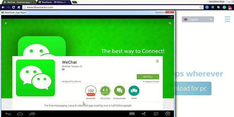 Wechat trên Bluestack