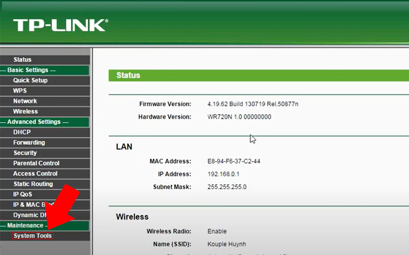 Tiến hành reset WiFi