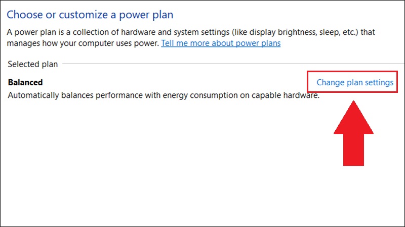 Vào Change plan settings