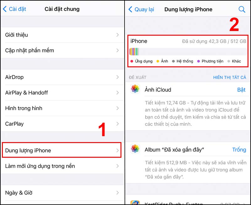 Dung lượng iPhone