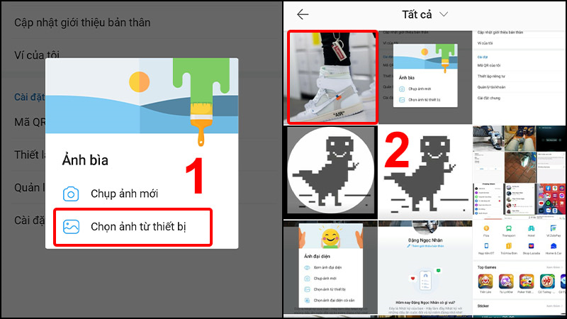Chọn hình ảnh mà bạn muốn đặt làm ảnh bìa