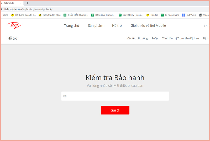Kiểm tra bảo hành itel