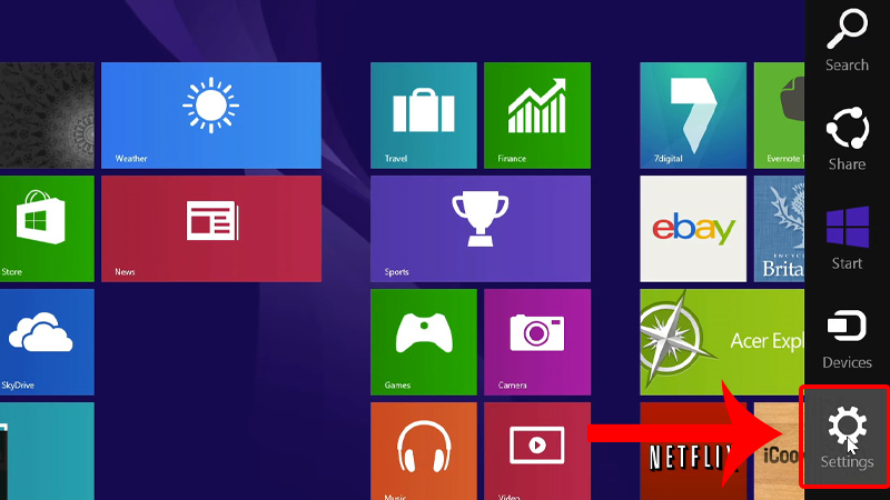 Mở Windows Settings