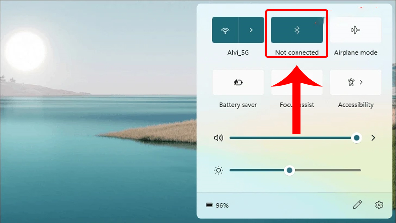 Nhấn vào biểu tượng Bluetooth để kích hoạt