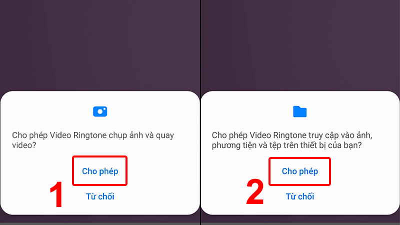 Cho phép các quyền truy cập vào ứng dụng