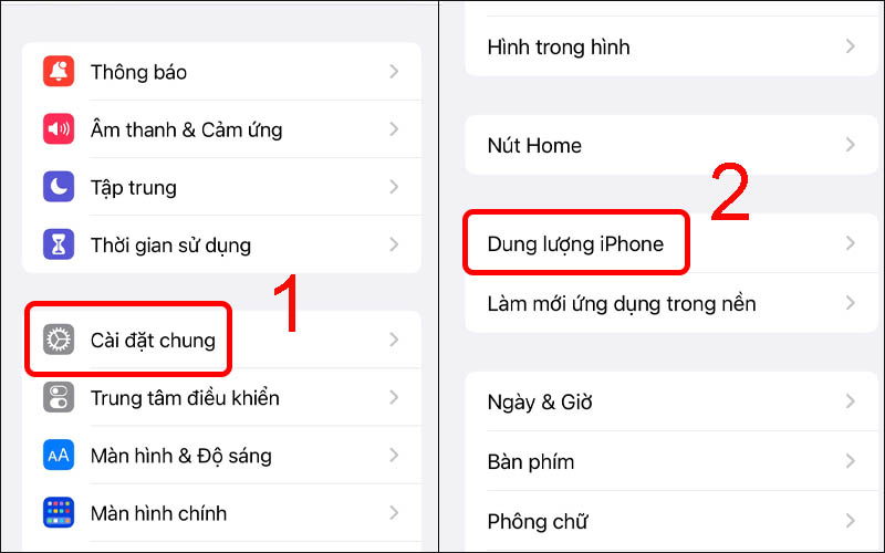  Chọn Dung lượng iPhone