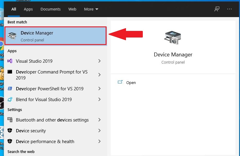 Mở Device Manager