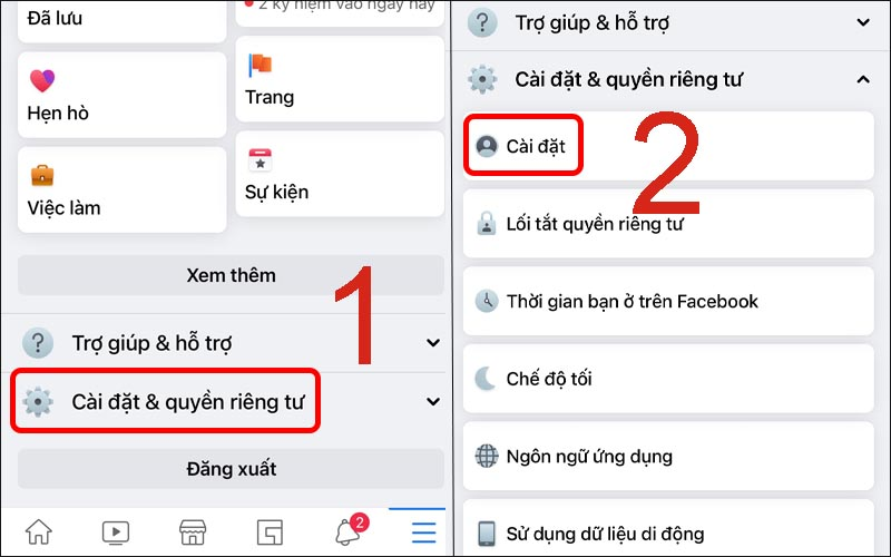 Vào Cài đặt & quyền riêng tư