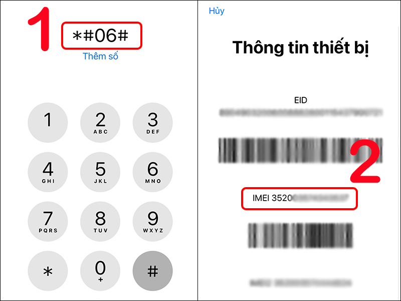 Xem IMEI iPhone qua cú pháp gọi *#06#