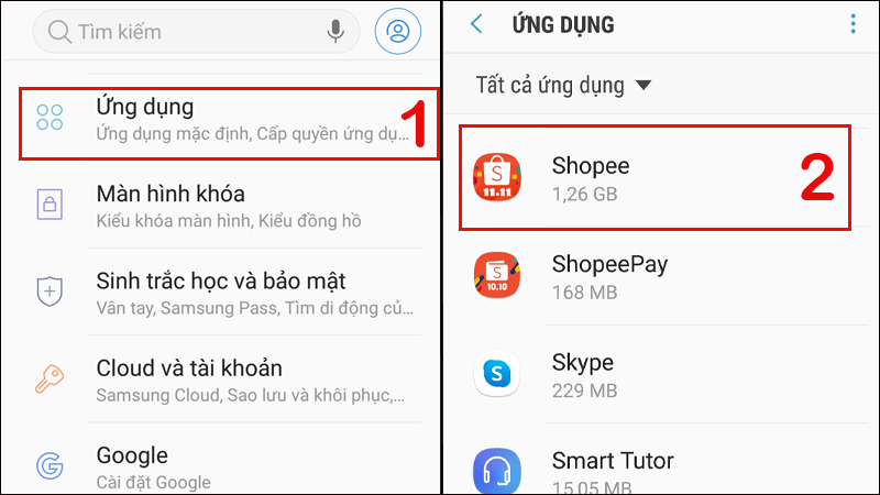 Chọn ứng dụng muốn chặn