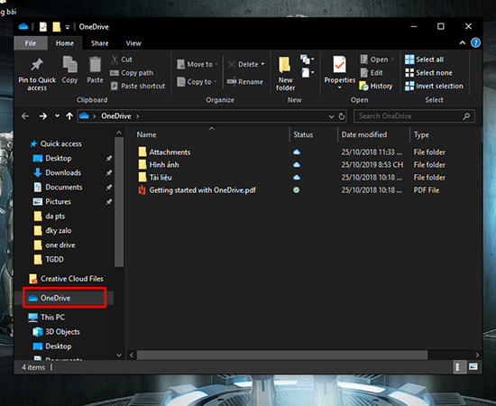giao diện của One Drive
