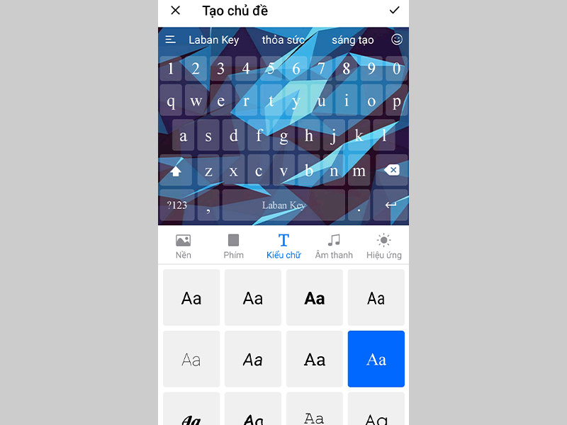 Bạn có thể lựa chọn và cài đặt mẫu bàn phím theo sở thích của mình